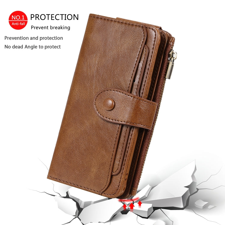 For Galaxy S8 Multifunctional Retro Detachable Magnetic Horizontal Flip Leather Case with Card Slots & Holder & Wallet & Photo Frame(Brown) - Galaxy Phone Cases by buy2fix | Online Shopping UK | buy2fix