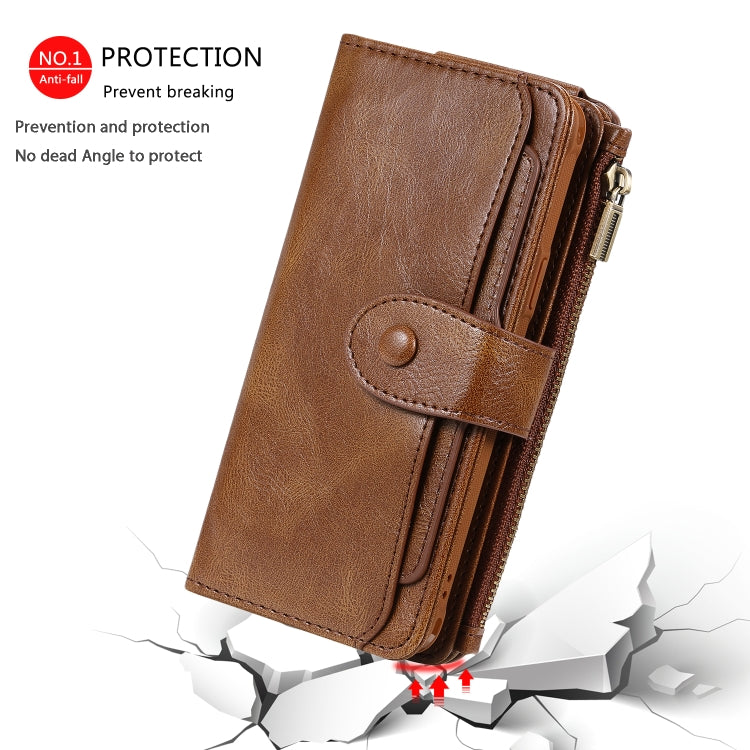 For Galaxy S9 Multifunctional Retro Detachable Magnetic Horizontal Flip Leather Case with Card Slots & Holder & Wallet & Photo Frame(Brown) - Galaxy Phone Cases by buy2fix | Online Shopping UK | buy2fix