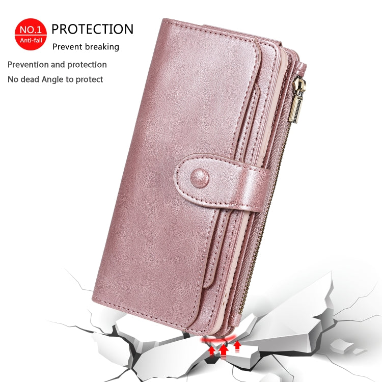 For Galaxy S10 5G Multifunctional Retro Detachable Magnetic Horizontal Flip Leather Case with Card Slots & Holder & Wallet & Photo Frame(Rose Gold) - Galaxy Phone Cases by buy2fix | Online Shopping UK | buy2fix