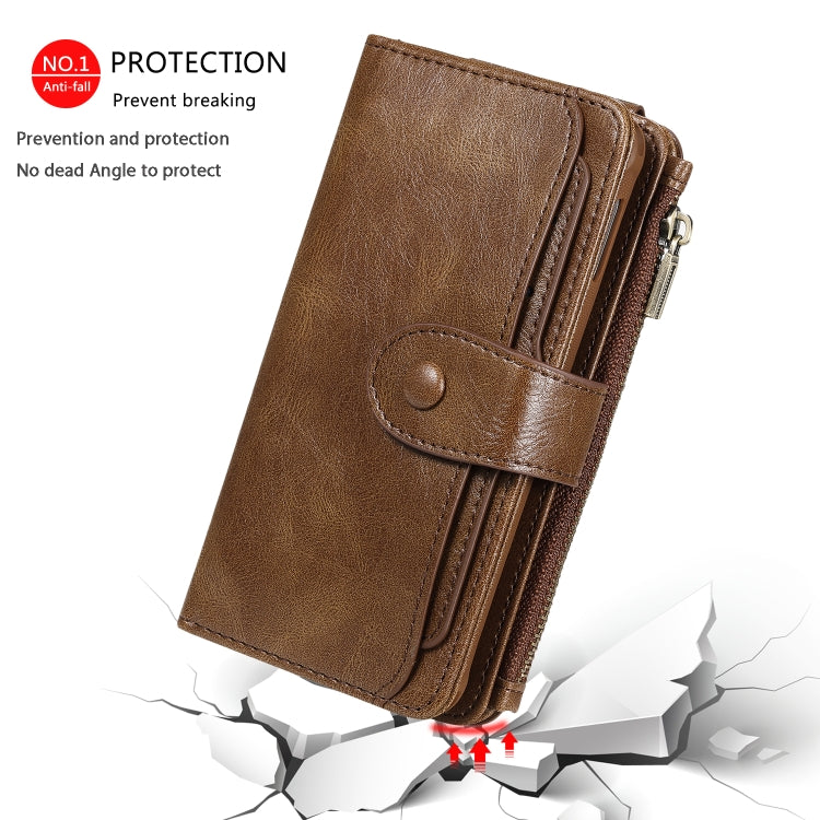 For Galaxy S10e Multifunctional Retro Detachable Magnetic Horizontal Flip Leather Case with Card Slots & Holder & Wallet & Photo Frame(Brown) - Galaxy Phone Cases by buy2fix | Online Shopping UK | buy2fix