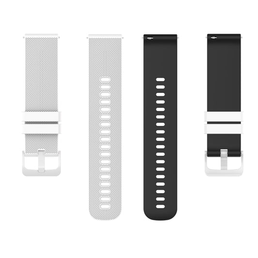 For Suunto 5 Peak Small Plaid Texture Two-color Silicone Watch Band(White Black) by buy2fix
