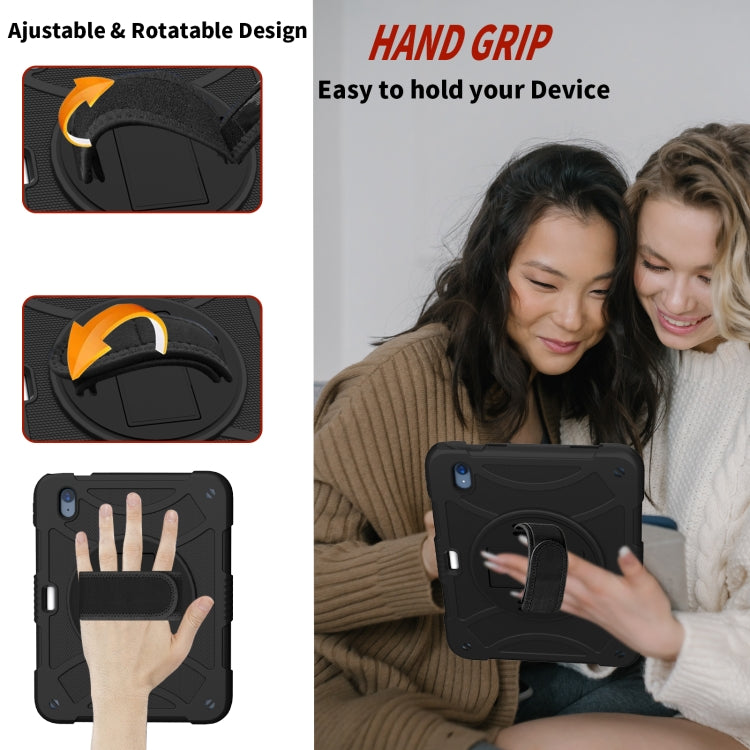 For iPad 10th 10.9 2022 Rotary Grab Silicone And PC Tablet Case(Black) - More iPad Cases by buy2fix | Online Shopping UK | buy2fix
