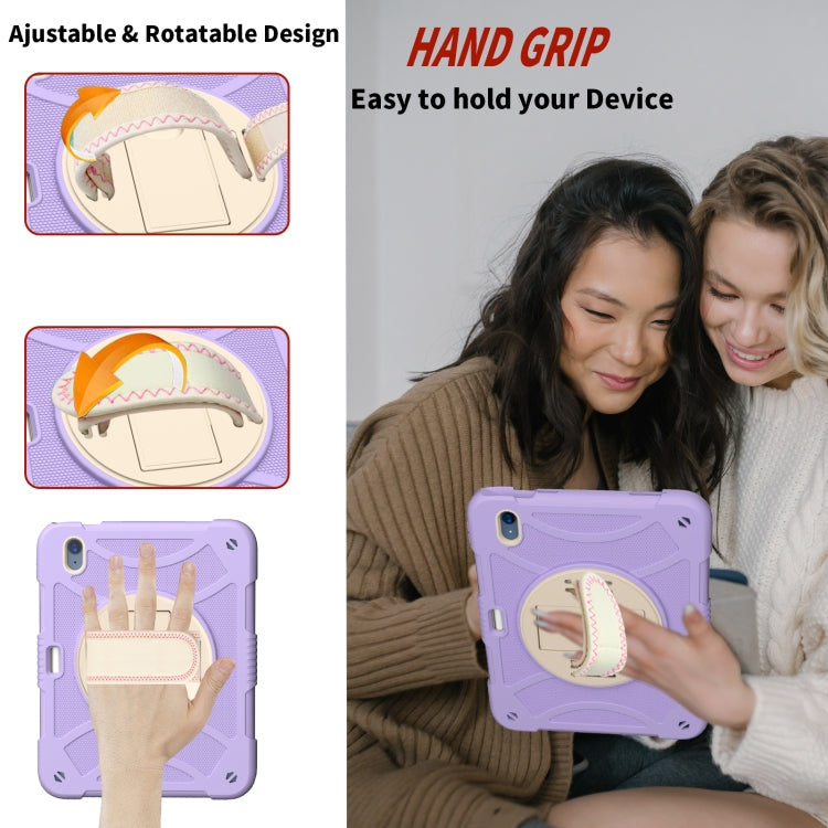 For iPad 10th 10.9 2022 Rotary Grab Silicone And PC Tablet Case(Purple) - More iPad Cases by buy2fix | Online Shopping UK | buy2fix