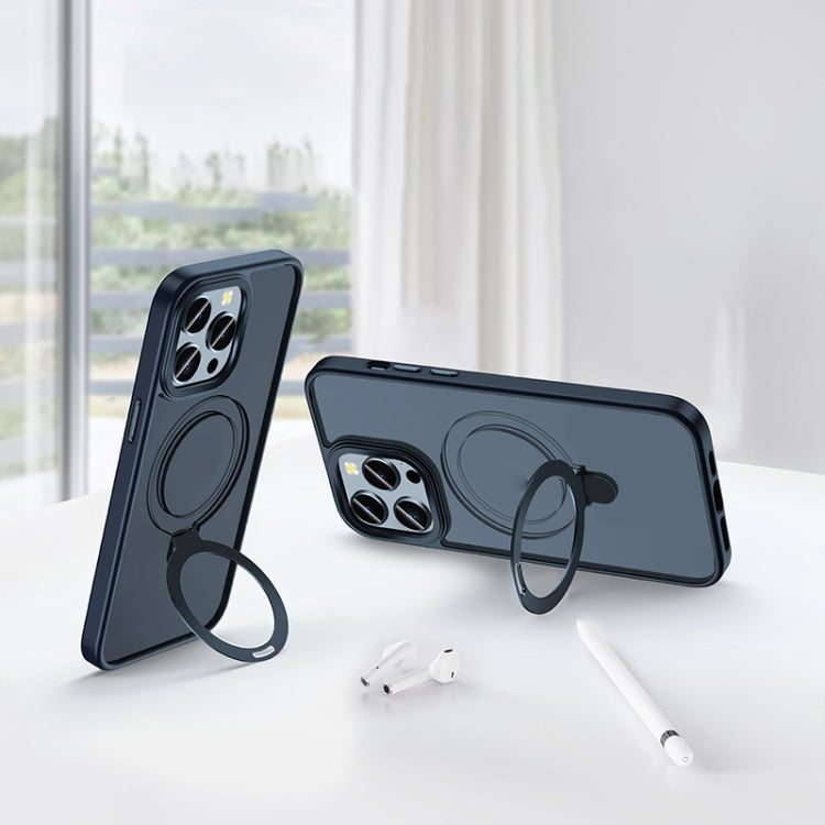 For iPhone 13 Yadun Holder Magsefe Phone Case(Silver Black) - iPhone 13 Cases by buy2fix | Online Shopping UK | buy2fix