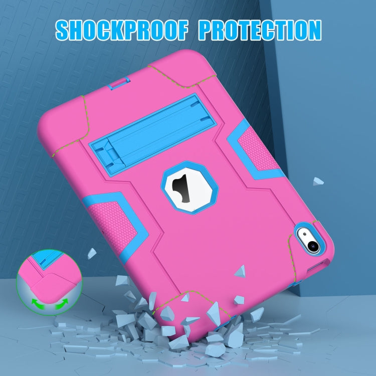 For iPad 2025 / 2022 Contrast Color Silicone + PC Tablet Case with Holder(Rose Red Blue) - iPad 2025 / 2022 Cases by buy2fix | Online Shopping UK | buy2fix