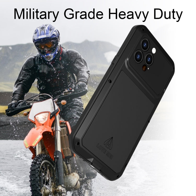For iPhone 14 Pro LOVE MEI Metal Shockproof Life Waterproof Dustproof Phone Case(Red) by LOVE MEI