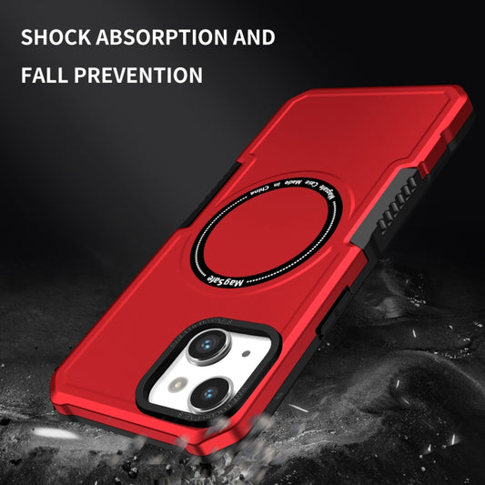 For iPhone 14 Plus MagSafe Shockproof Armor Phone Case(Red) by buy2fix