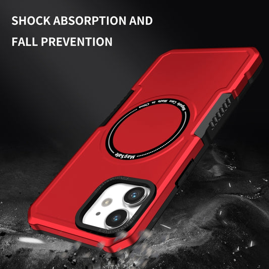 For iPhone 12 MagSafe Shockproof Armor Phone Case(Red) by buy2fix