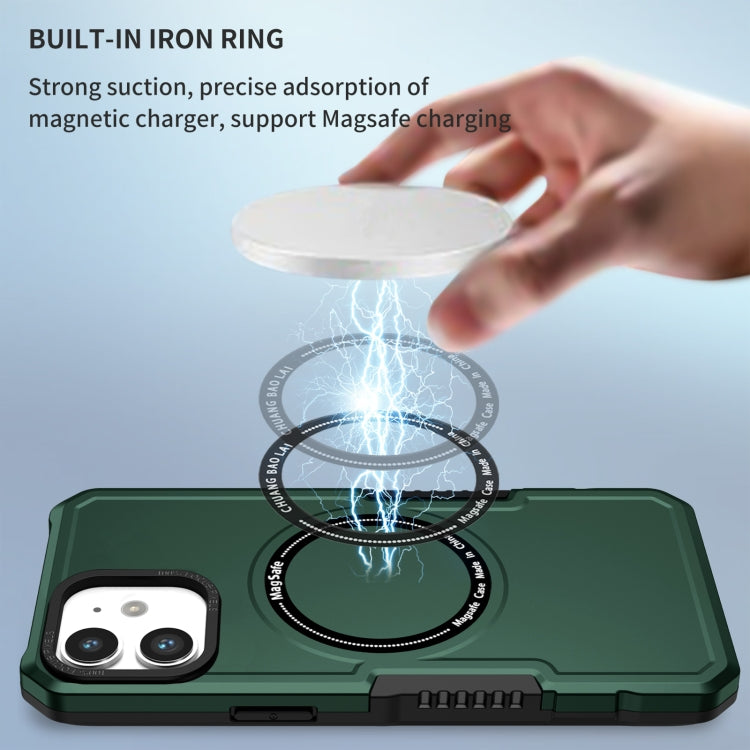 For iPhone 11 MagSafe Shockproof Armor Phone Case(Dark Green) by buy2fix