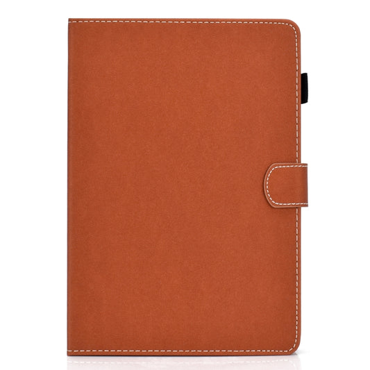 For iPad Pro 11 (2020) Sewing Thread Horizontal Solid Color Flat Leather Tablet Case with Sleep Function & Pen Cover & Anti Skid Strip & Card Slot & Holder(Light Star Brown) - iPad Pro 11 (2020) Cases by buy2fix | Online Shopping UK | buy2fix