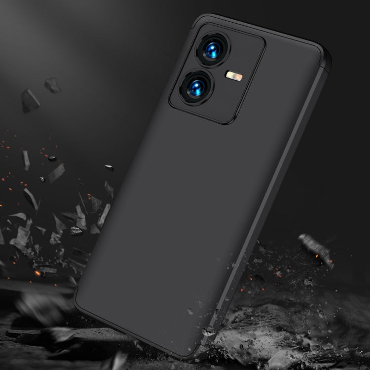 For vivo Y22 / Y22s GKK Three Stage Splicing Full Coverage PC Phone Case(Black) by GKK