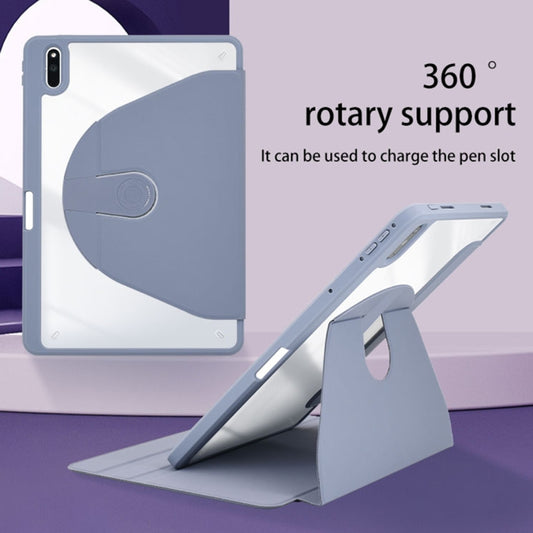 For Huawei MatePad Pro 11 2022 Acrylic 360 Degree Rotation Holder Tablet Leather Case(Grey) - Huawei by buy2fix | Online Shopping UK | buy2fix