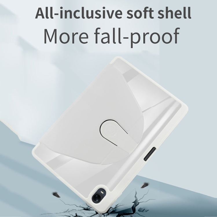 For OPPO Pad Air 10.3 2022 Acrylic 360 Degree Rotation Holder Tablet Leather Case(White Ice) - OPPO by buy2fix | Online Shopping UK | buy2fix
