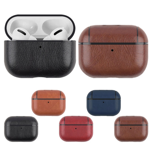 For AirPods Pro 2 Wireless Earphone Leather Shockproof Protective Case(Black) by buy2fix