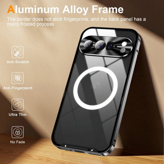 For Google Pixel 9 Pro MagSafe Magnetic Frosted Metal Phone Case(Black) by buy2fix