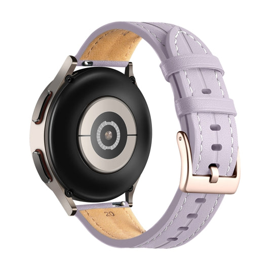 20mm Unusual Fluted Leather Watch Band(Purple) by buy2fix