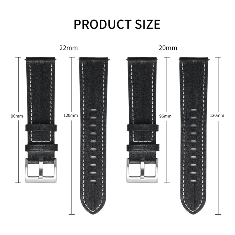 20mm Unusual Fluted Leather Watch Band(Dark Pink) by buy2fix