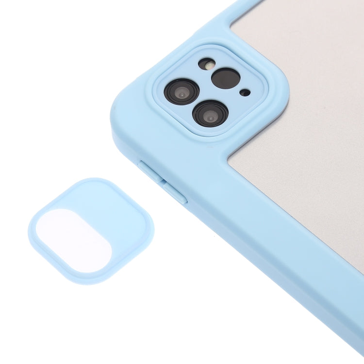 For iPad Air 13 2025 / 2024 / Pro 12.9 2022 3-Fold 360 Rotation Acrylic Leather Smart Tablet Case(Baby Blue) - iPad Pro 12.9 (2022/2021) Cases by buy2fix | Online Shopping UK | buy2fix