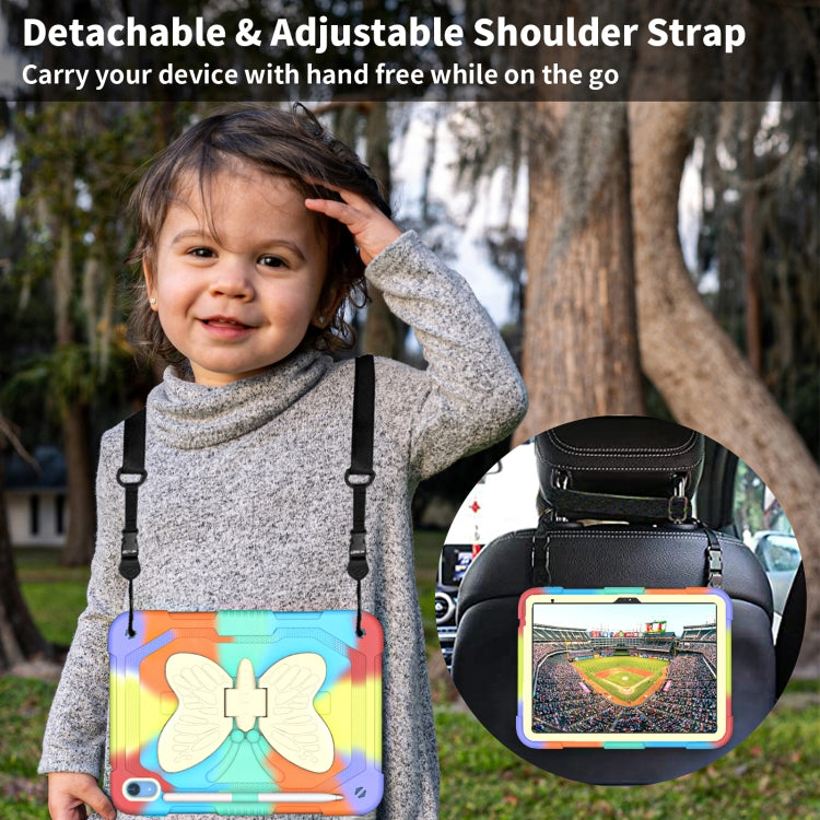 For iPad 2025 / 2022 Butterfly Kickstand Heavy Duty Hard Rugged Tablet Case(Colorful Red) - iPad 2025 / 2022 Cases by buy2fix | Online Shopping UK | buy2fix