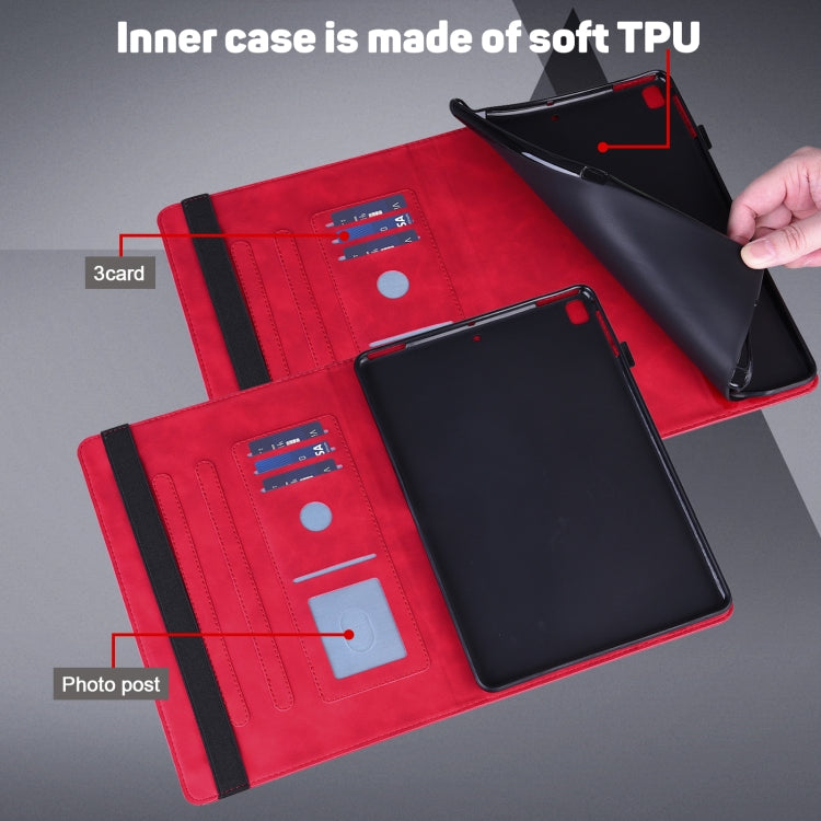 For iPad 2025 / 2022 Peacock Embossed Pattern Leather Tablet Case(Red) - iPad 2025 / 2022 Cases by buy2fix | Online Shopping UK | buy2fix