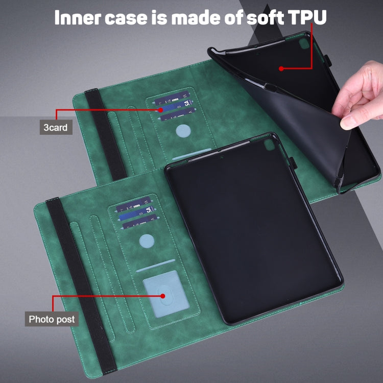 For iPad 2025 / 2022 Peacock Embossed Pattern Leather Tablet Case(Green) - iPad 2025 / 2022 Cases by buy2fix | Online Shopping UK | buy2fix