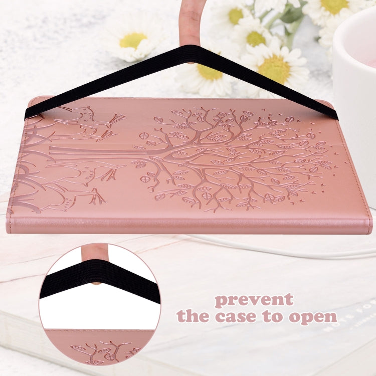 For iPad 2025 / 2022 Tree & Deer Embossed Leather Tablet Case(Pink) - iPad 2025 / 2022 Cases by buy2fix | Online Shopping UK | buy2fix