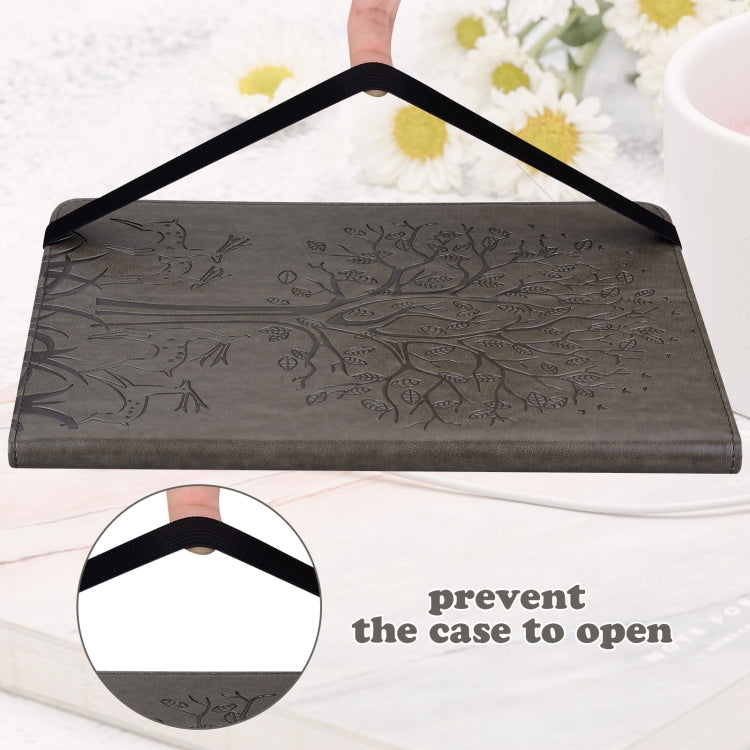 For iPad 2025 / 2022 Tree & Deer Embossed Leather Tablet Case(Grey) - iPad 2025 / 2022 Cases by buy2fix | Online Shopping UK | buy2fix