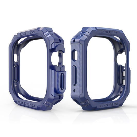 For Apple Watch Ultra 3 / 2 / 1 49mm TPU + PC Carbon Fiber Shockproof Case(Blue) by buy2fix
