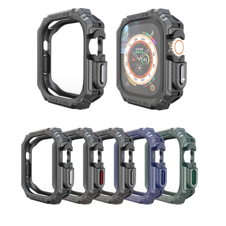For Apple Watch Ultra 3 / 2 / 1 49mm TPU + PC Carbon Fiber Shockproof Case(Silver) by buy2fix