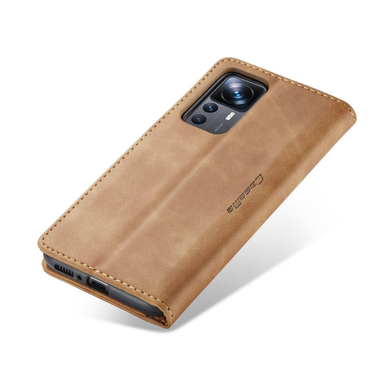 For Xiaomi 12T / 12T Pro CaseMe 013 Multifunctional Horizontal Flip Leather Phone Case(Brown) by CaseMe