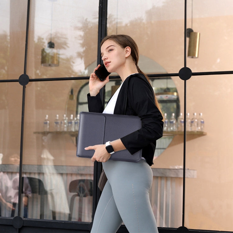 For MacBook 12 / 14 inch PU Leather 4 in 1 Laptop Bag with Functional Bracket(Rose Gold) by buy2fix