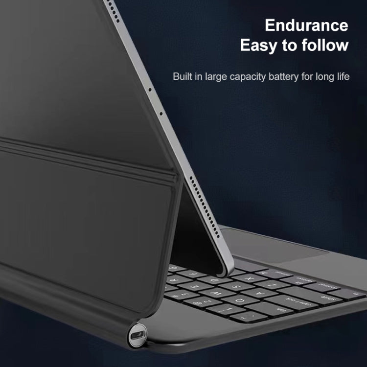 For iPad Pro 12.9 inch 2021/2020/2018 P129 Bluetooth Keyboard Leather Case with Touch Pad(White) by buy2fix