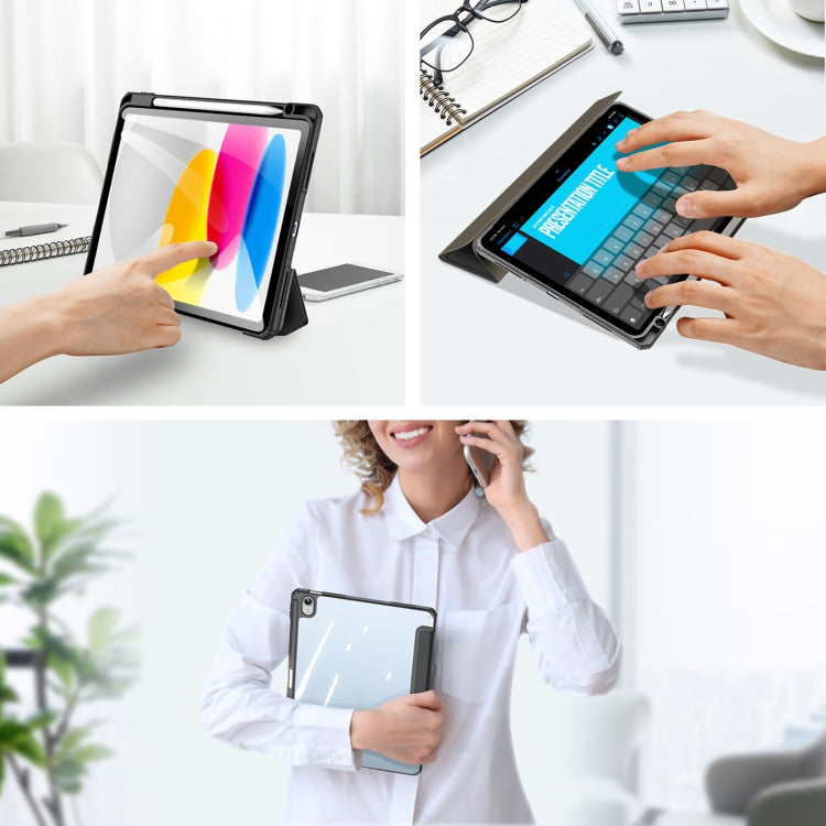 For iPad 2025 / 2022 DUX DUCIS TOBY Series Antiskid Leather Smart Tablet Case(Black) by DUX DUCIS
