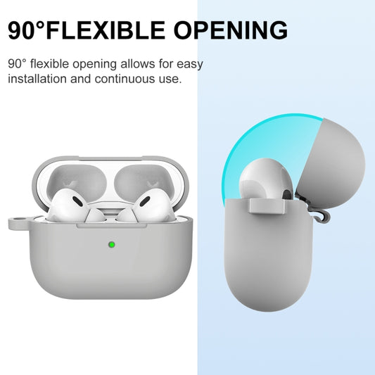 For AirPods Pro 2 Thickened One-piece Shockproof Earphone Case(Light Grey) by buy2fix