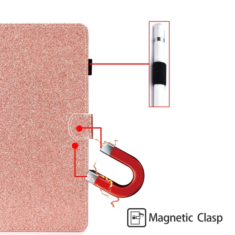 For iPad 2025 / 2022 Glossy Glitter Powder Horizontal Flip Leather Tablet Case(Rose Gold) - iPad 2025 / 2022 Cases by buy2fix | Online Shopping UK | buy2fix