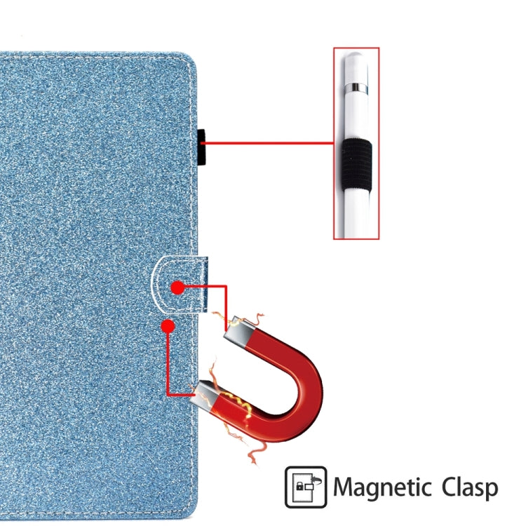 For iPad 2025 / 2022 Glossy Glitter Powder Horizontal Flip Leather Tablet Case(Blue) - iPad 2025 / 2022 Cases by buy2fix | Online Shopping UK | buy2fix