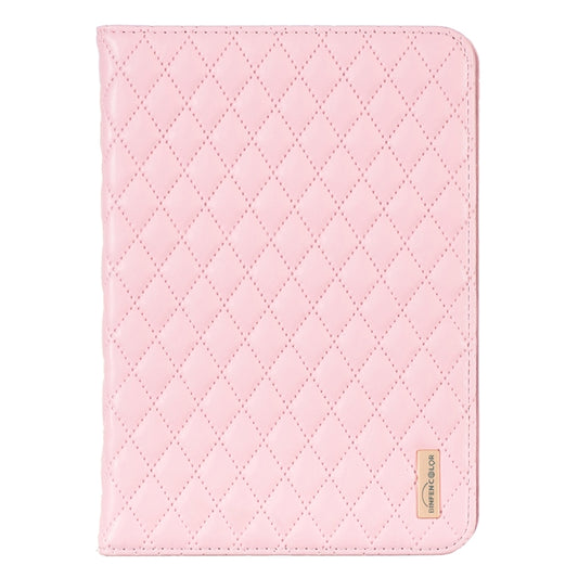 For iPad mini 6 / mini 2024 Elegant Rhombic Texture Horizontal Flip Leather Tablet Case(Pink) - iPad mini 6 Cases by buy2fix | Online Shopping UK | buy2fix