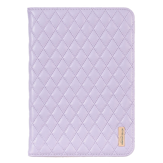 For iPad mini 6 / mini 2024 Elegant Rhombic Texture Horizontal Flip Leather Tablet Case(Purple) - iPad mini 6 Cases by buy2fix | Online Shopping UK | buy2fix