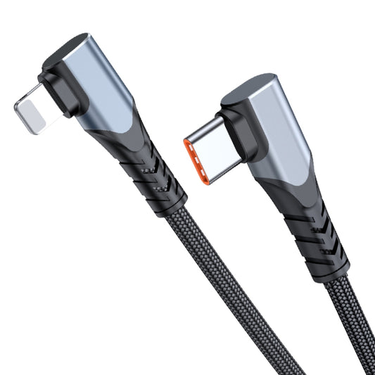 ADC-009 20W USB-C/Type-C to 8 Pin Double Elbow Data Cable, Length:2m by buy2fix