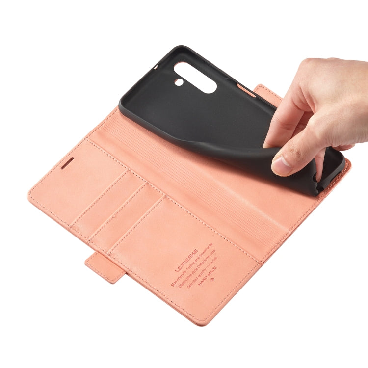 For Samsung Galaxy S23 5G LC.IMEEKE PU + TPU Skin-friendly Feeling Leather Phone Case(Rose Gold) by LC.IMEEKE