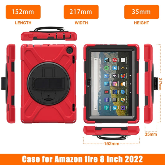 For Amazon Fire HD 8 2022 Hard PC Soft Silicone Full Body Protective Tablet Case(Red) - Amazon by buy2fix | Online Shopping UK | buy2fix