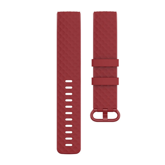 Color Buckle TPU Wrist Strap Watch Band for Fitbit Charge 4 / Charge 3 / Charge 3 SE, Size: L(Red) by buy2fix