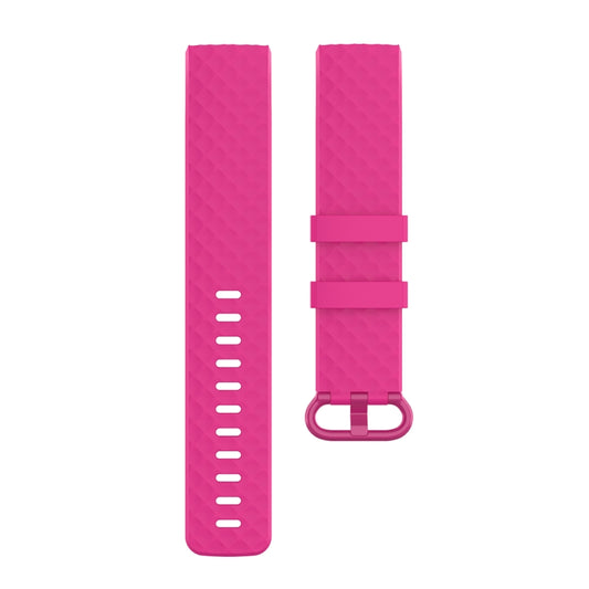 Color Buckle TPU Wrist Strap Watch Band for Fitbit Charge 4 / Charge 3 / Charge 3 SE, Size: L(Rose Red) by buy2fix
