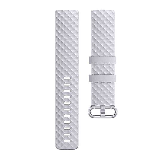 Color Buckle TPU Wrist Strap Watch Band for Fitbit Charge 4 / Charge 3 / Charge 3 SE, Size: L(Silver) by buy2fix