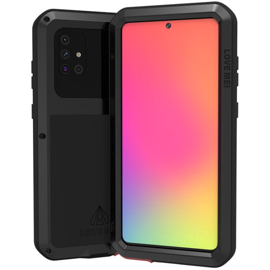 For Galaxy A71 LOVE MEI Metal Shockproof Waterproof Dustproof Protective Case(Black) by LOVE MEI