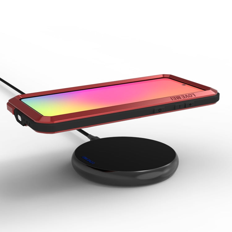 For Galaxy A71 LOVE MEI Metal Shockproof Waterproof Dustproof Protective Case(Red) by LOVE MEI