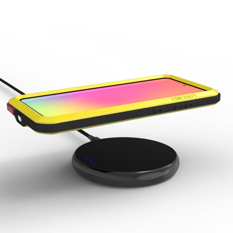 For Galaxy A71 LOVE MEI Metal Shockproof Waterproof Dustproof Protective Case(Yellow) by LOVE MEI