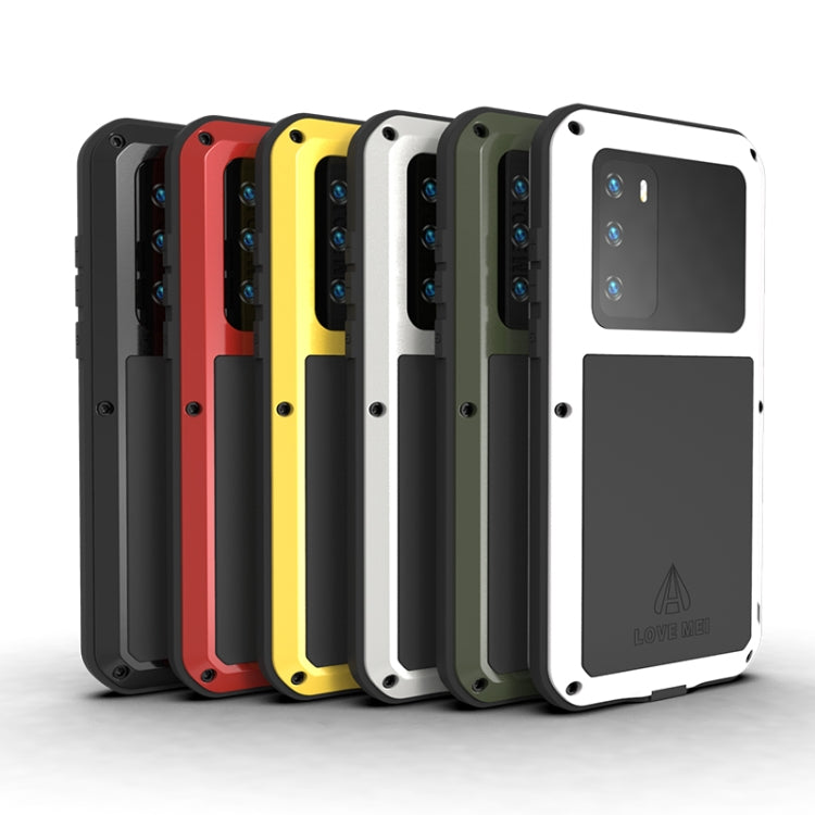 For Huawei P40 LOVE MEI Metal Shockproof Waterproof Dustproof Protective Case(Red) by LOVE MEI
