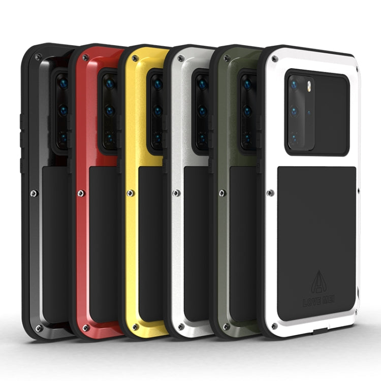 For Huawei P40 Pro LOVE MEI Metal Shockproof Waterproof Dustproof Protective Case(Red) by LOVE MEI