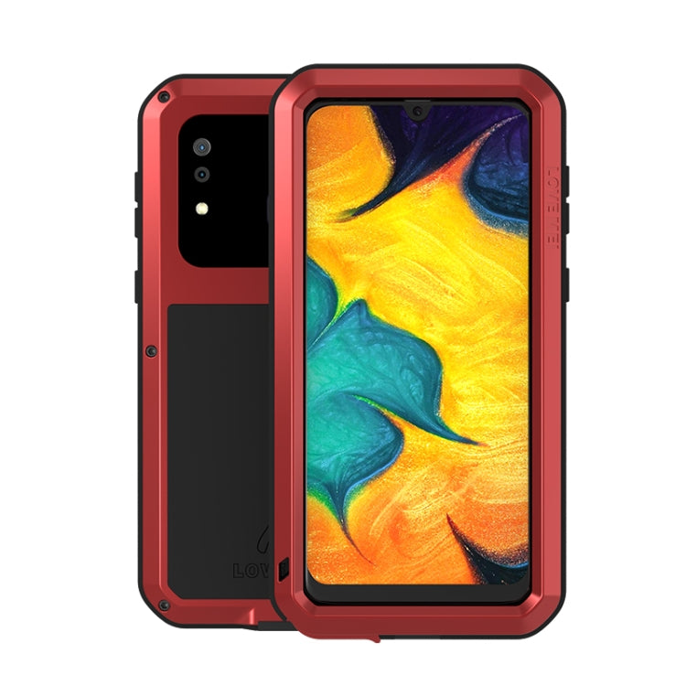 For Galaxy A30 LOVE MEI Metal Shockproof Waterproof Dustproof Protective Case(Red) by LOVE MEI